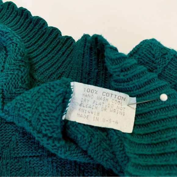 VINTAGE 80’S COLTER BAY INTERNATIONAL GREEN CARDIGAN SWEATER - Picture 6 of 15